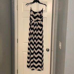 Black and white chevron dress